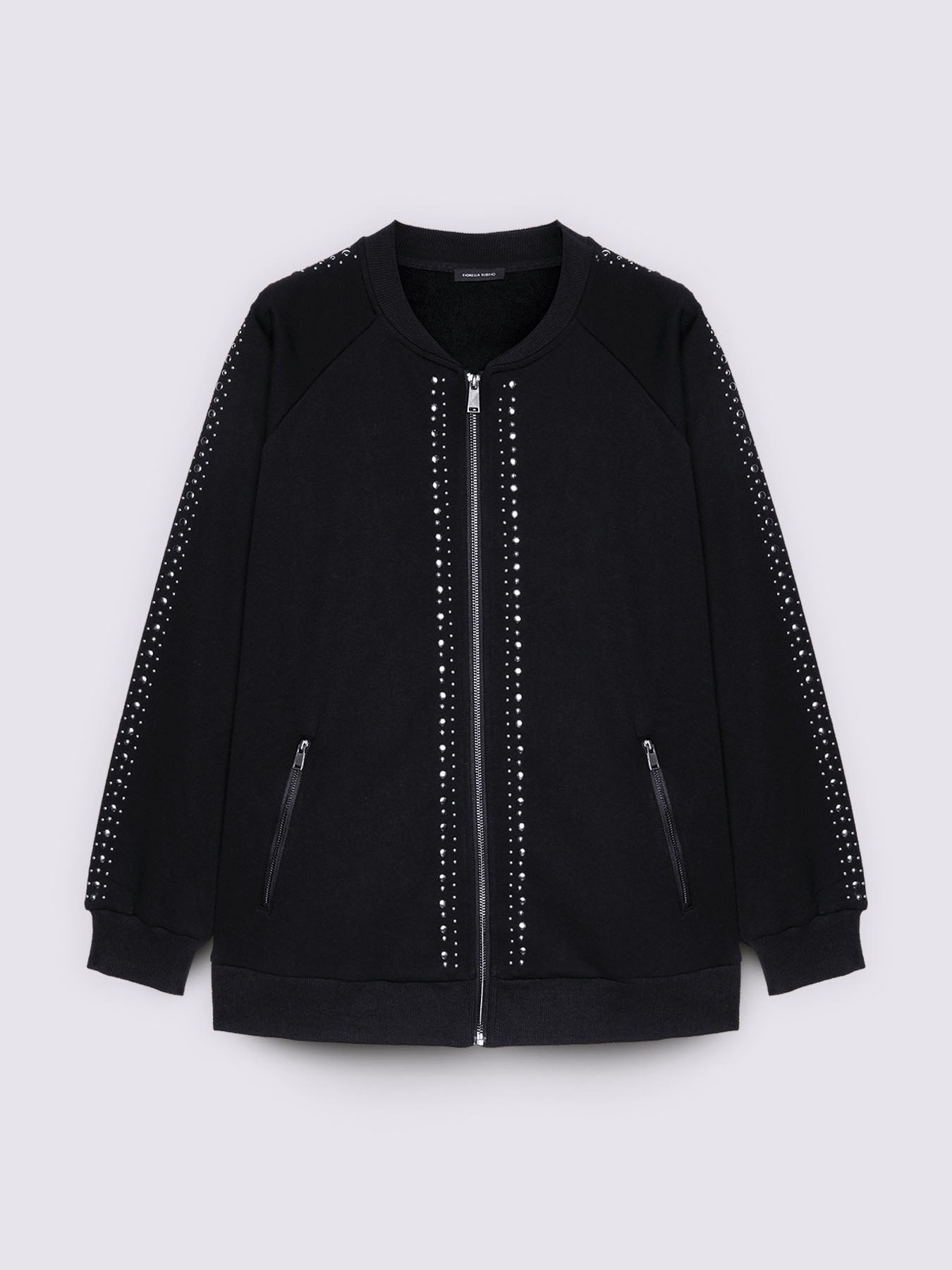 Studded sweatshirt with zipper image number 4