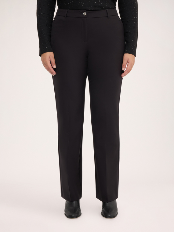 Regular trousers with jewel button