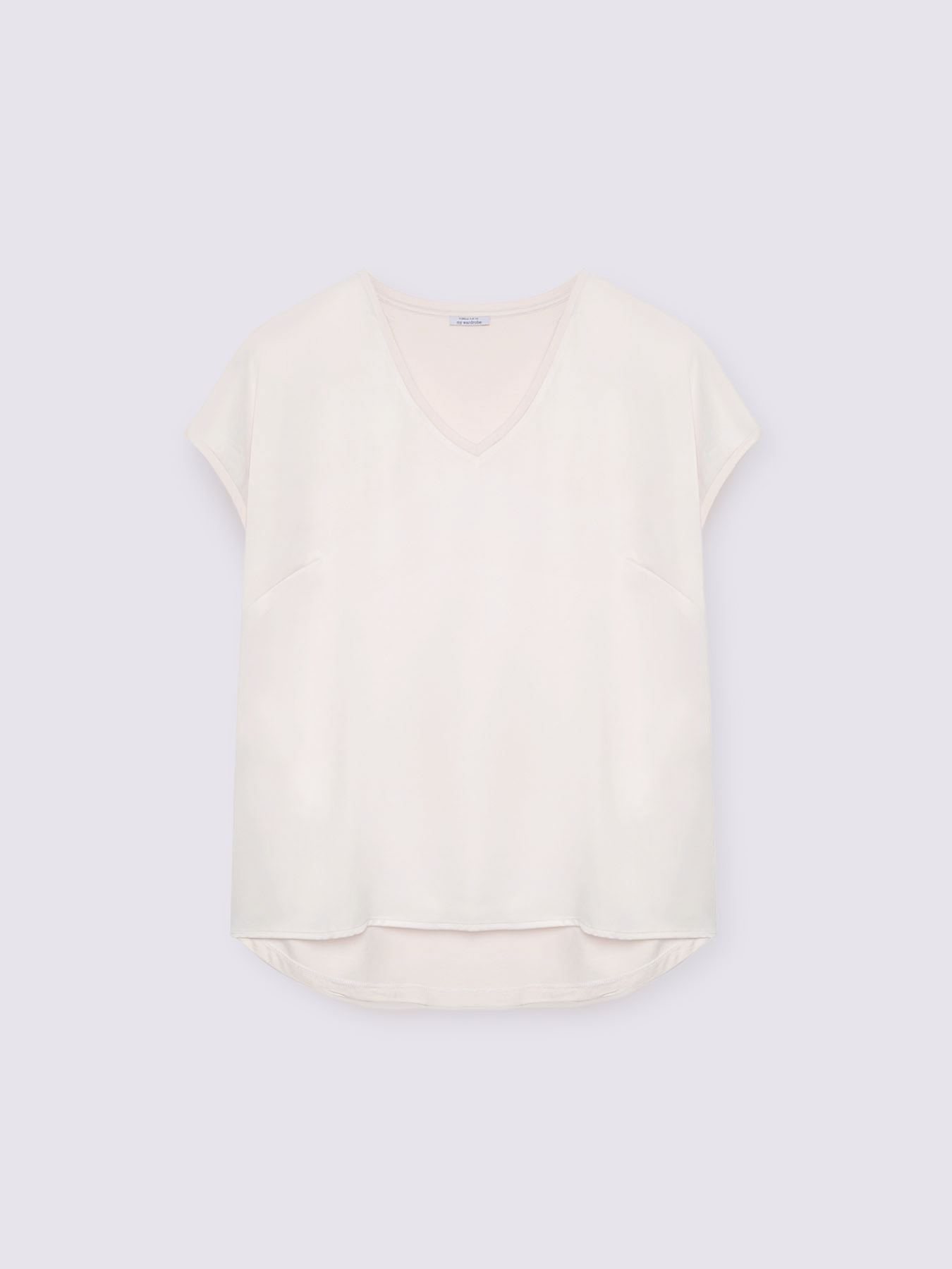 Zweistoffiges T-Shirt mit V-Ausschnitt image number 4