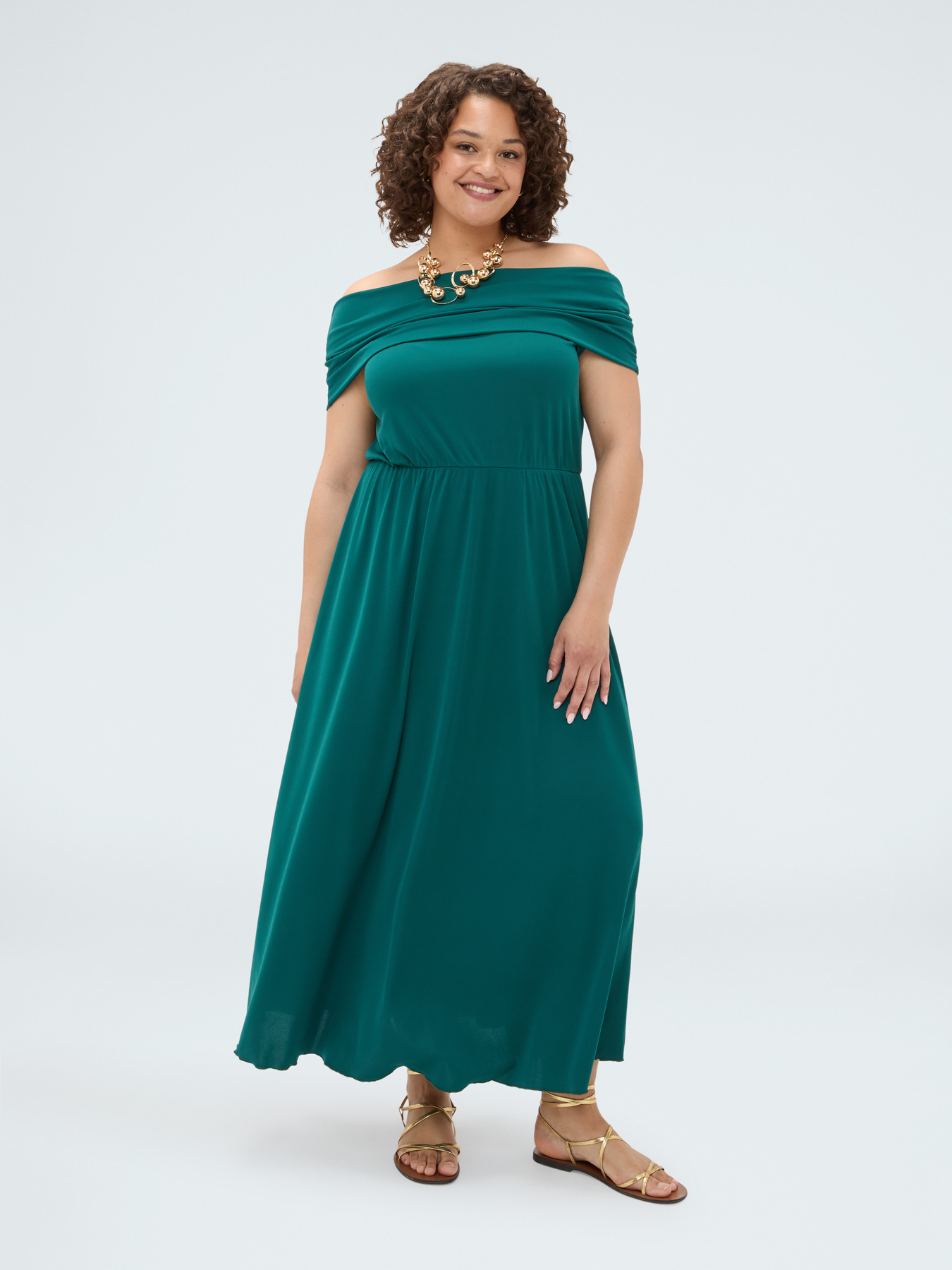 Long Chill off-shoulder jersey dress image number 2