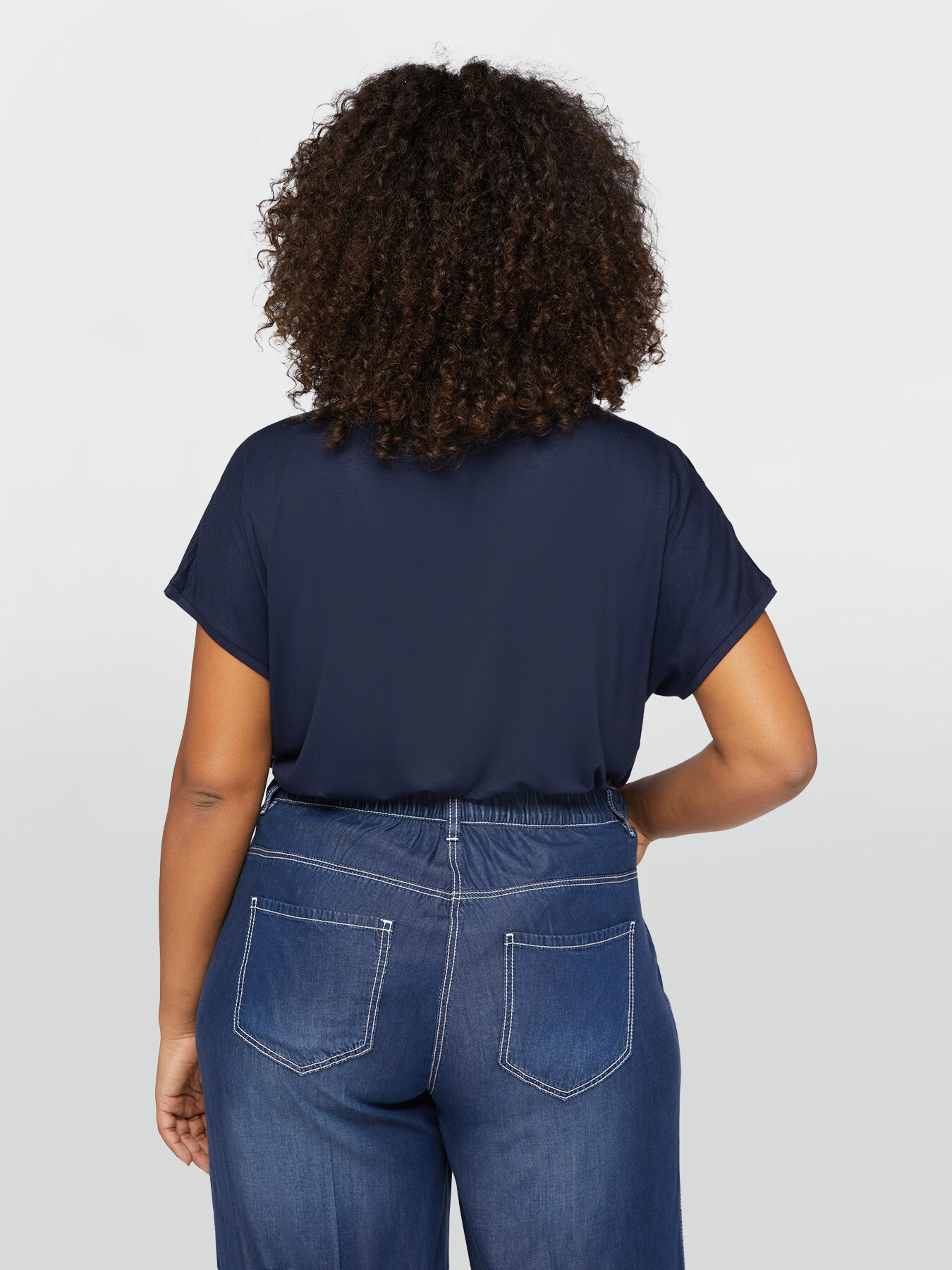 Satin and jersey T-shirt image number 1