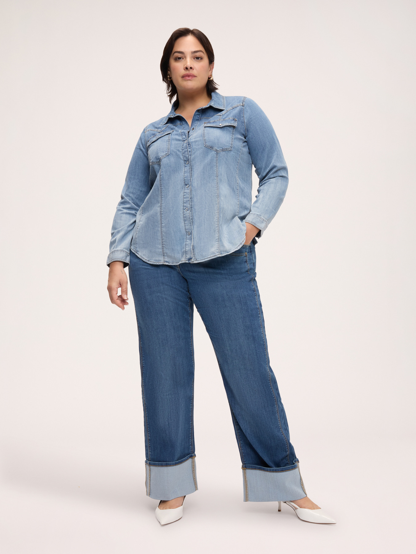 Chemise en denim d&eacute;lav&eacute; image number 2