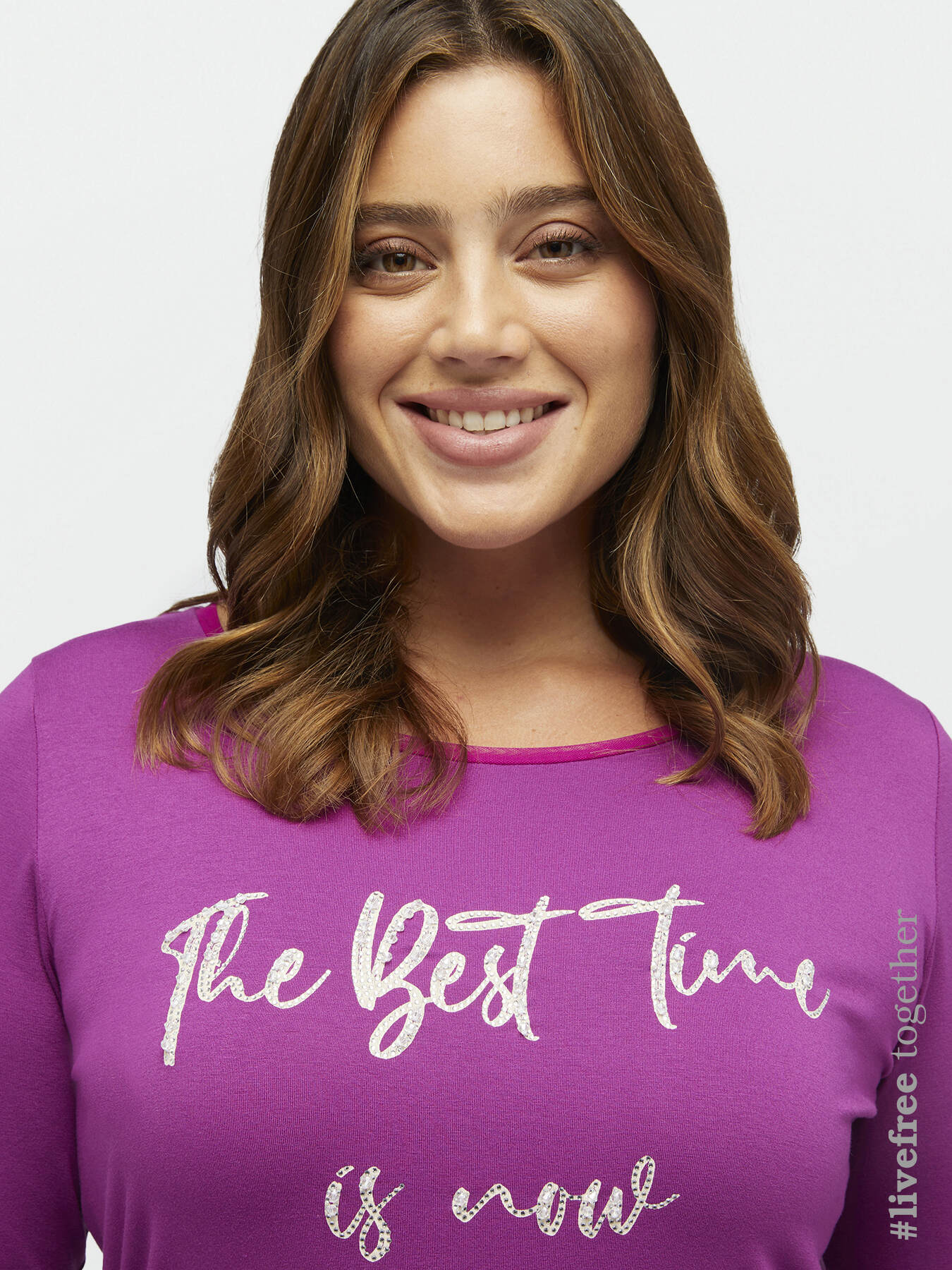 LENZING&trade; ECOVERO&trade; viscose T-shirt with lettering image number 0