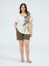 T-shirt en coton avec imprim&eacute; tropical image number 3