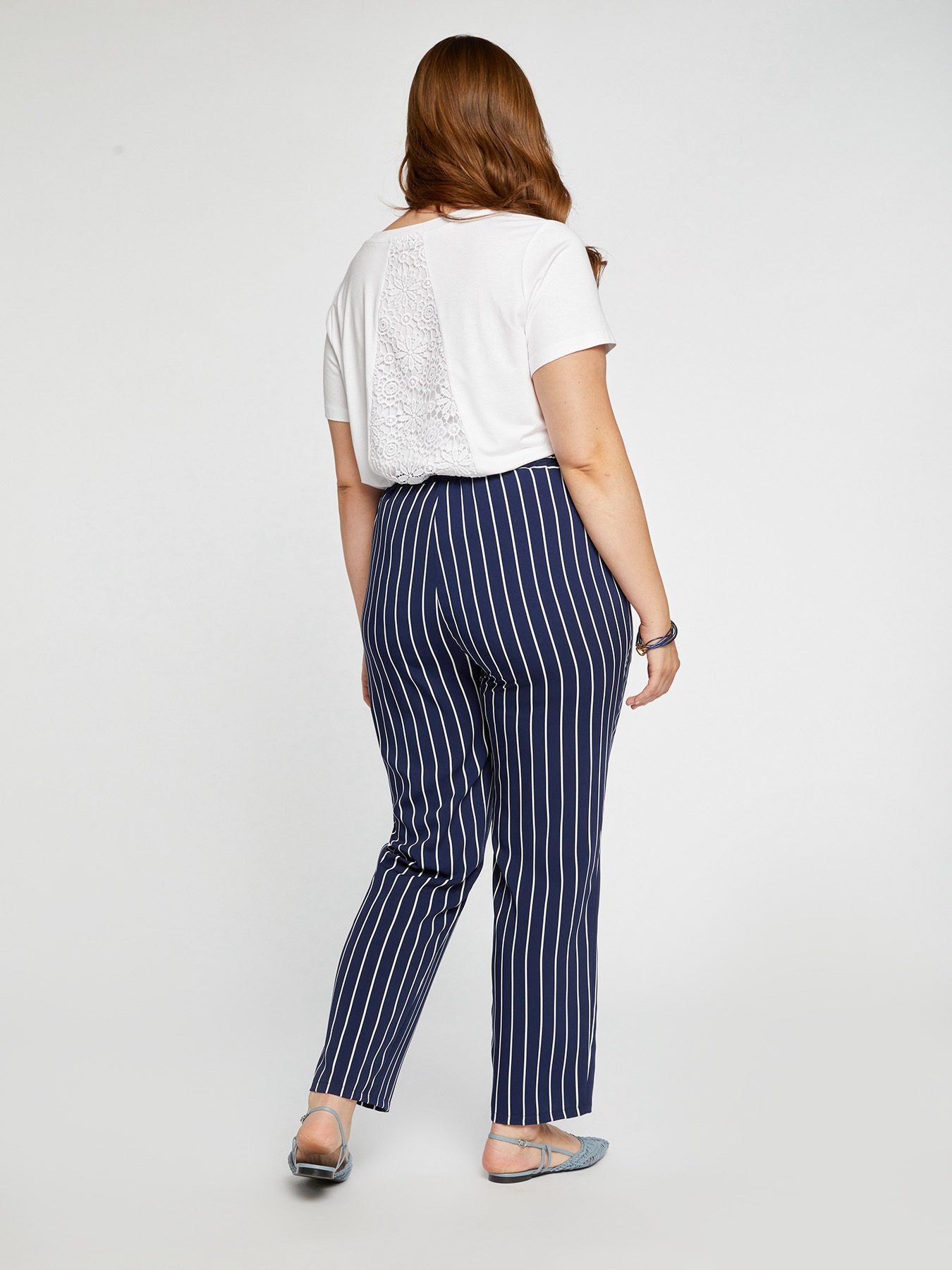 Pantaloni dritti rigati image number 1