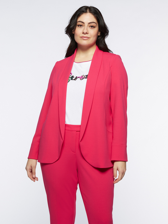 Fiorella Rubino - Blazer con collo a scialle Donna, Fucsia Taglia: 47 (56 IT)