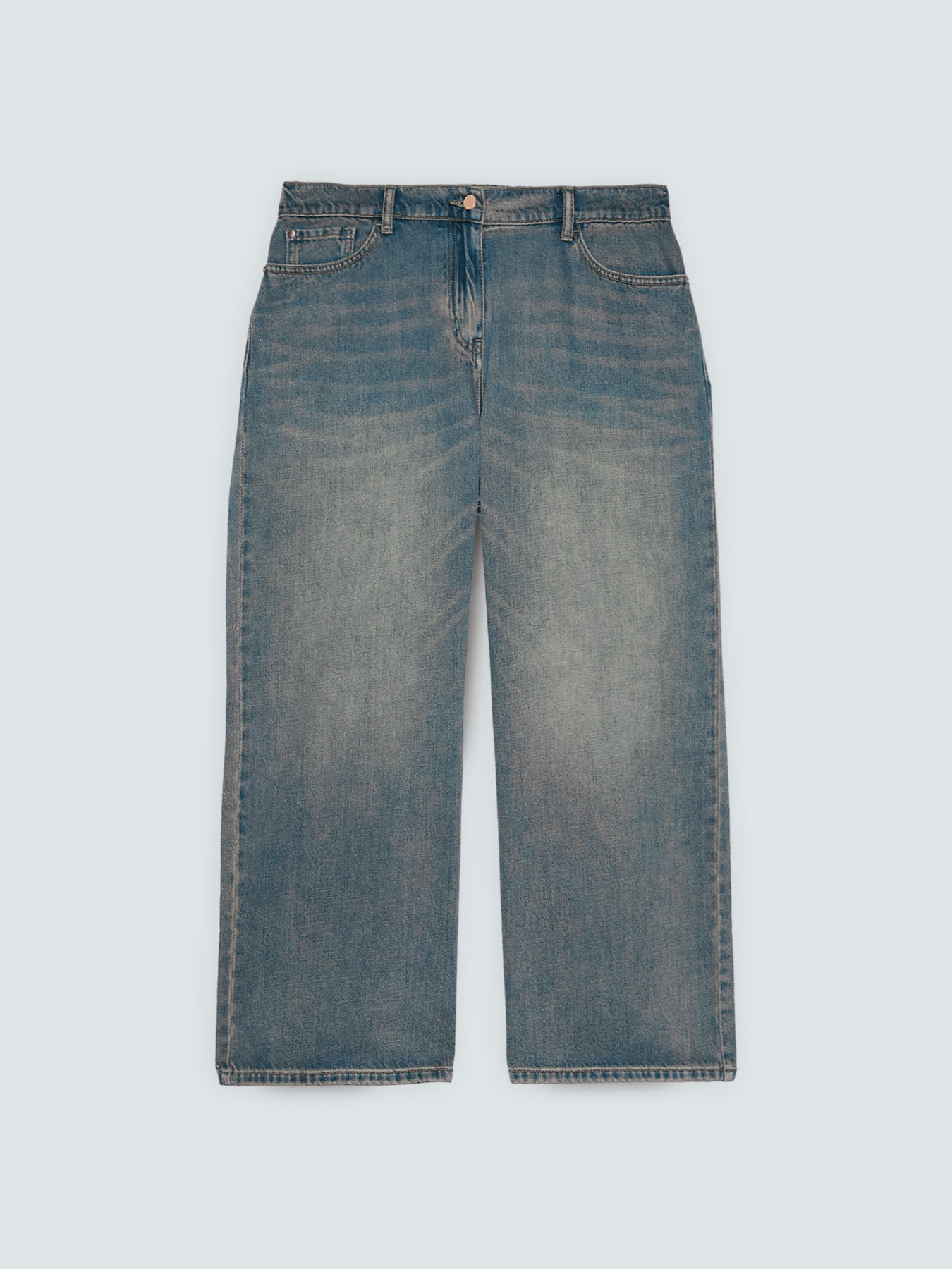 Cropped Jeans mit Washed-Waschung image number 4