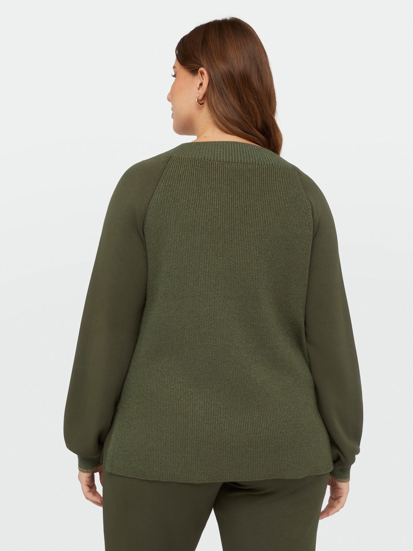 Pull doux au toucher avec col en V et bords lurex image number 1