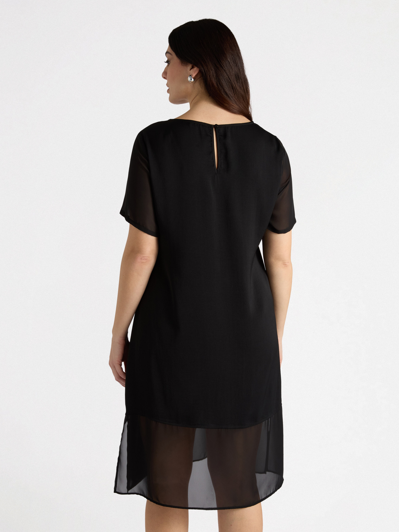 Straight dress with transparent inserts image number 1