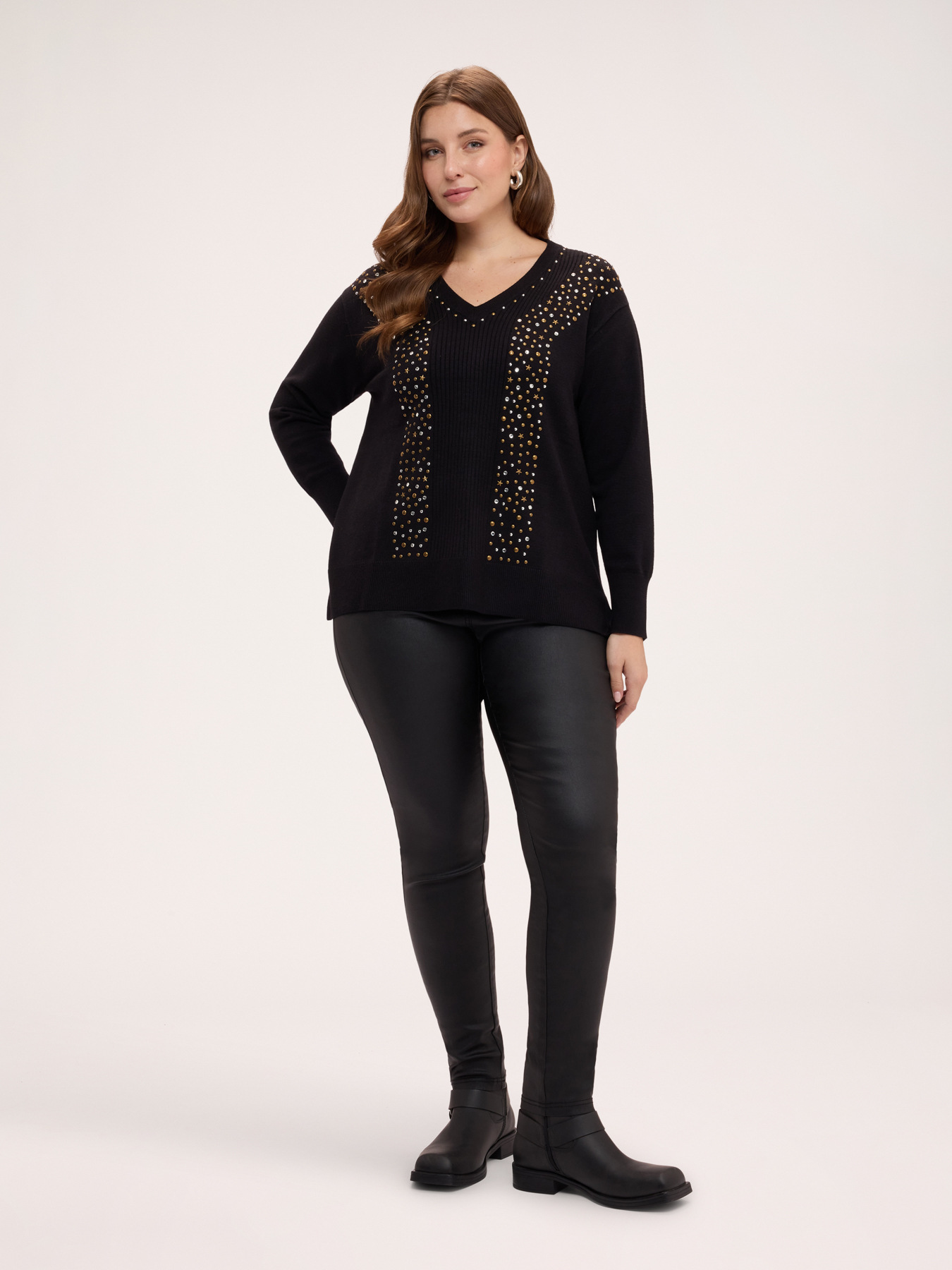 Sweater with jewel embellishments image number 2