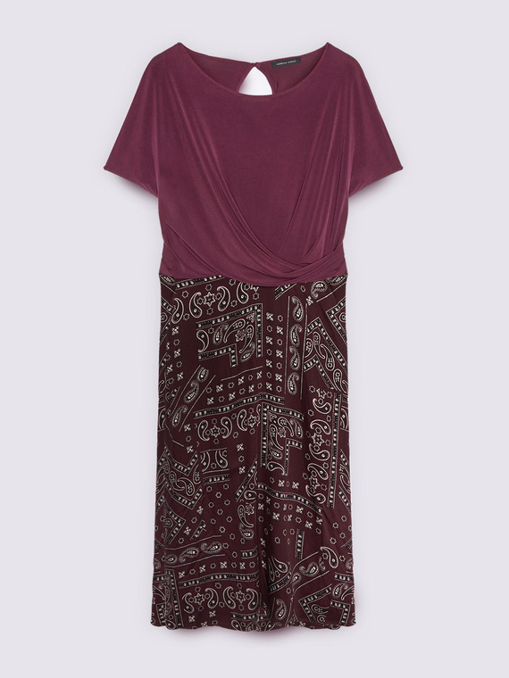 Robe &eacute;vas&eacute;e bimati&egrave;re avec imprim&eacute;