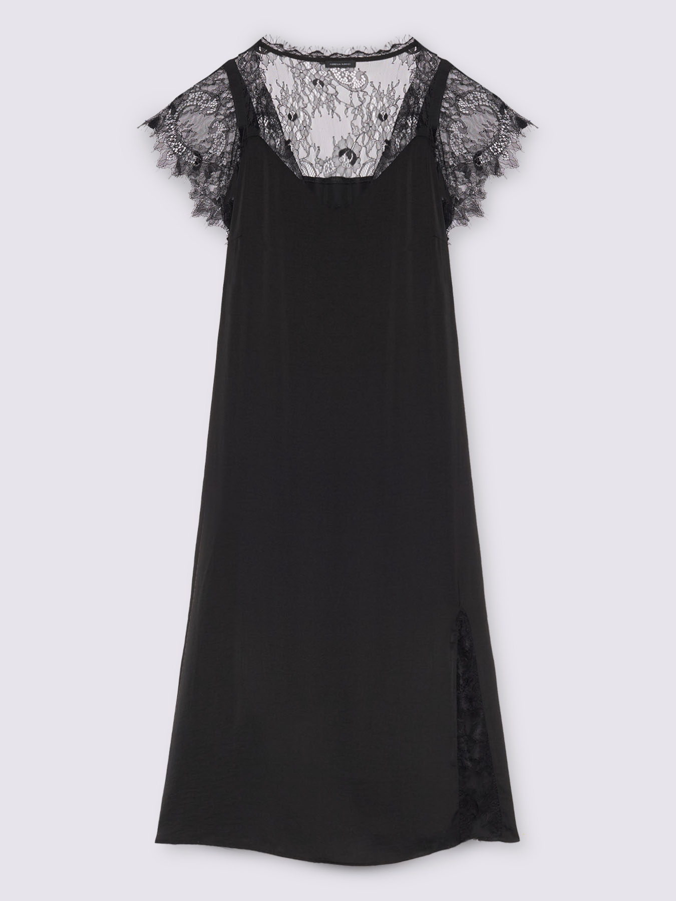 Slip dress in raso con inserti in pizzo image number 5