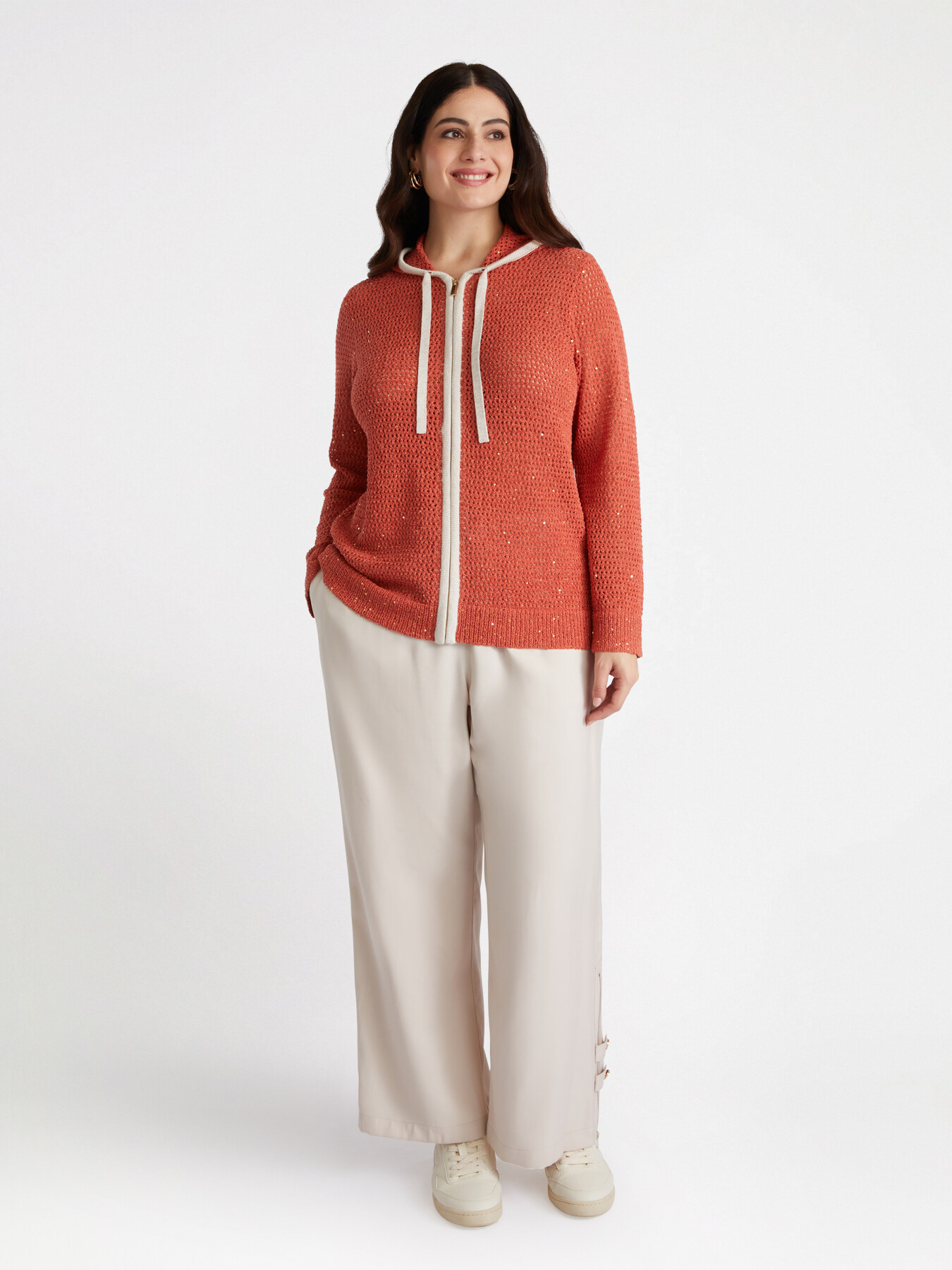 Zippered hoodie cardigan image number 1