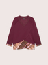 V-neck sweatshirt with check print insert image number 4