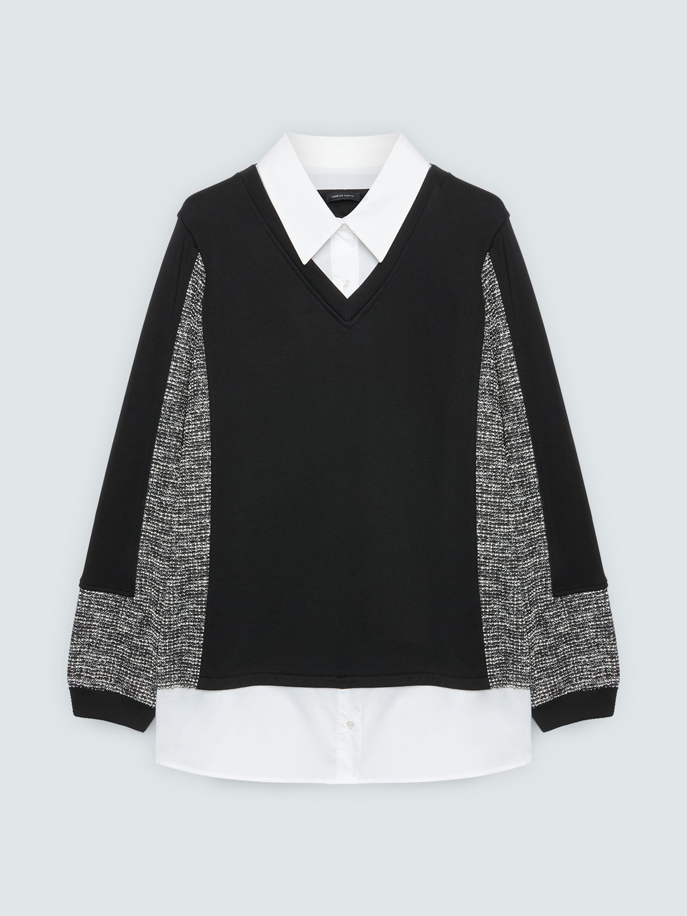 Sweatshirt with shirt detail image number 1