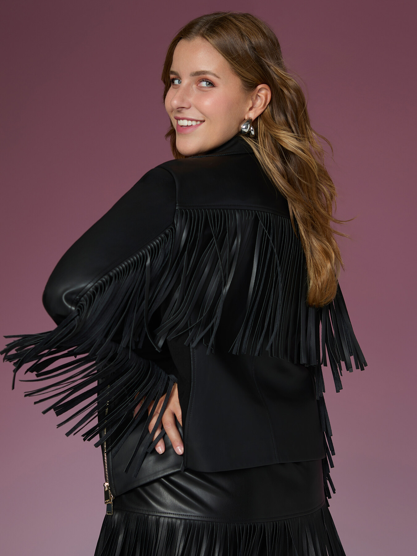 Veste de motard avec maxi franges image number 0