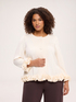 Offener Sweater aus Scuba-Stoff mit Volants image number 0