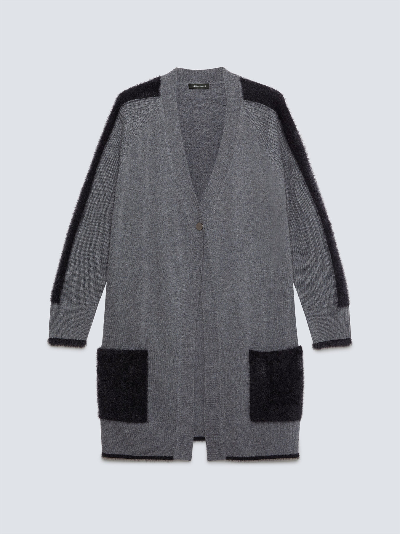 Cardigan lungo con bordi neri image number 4