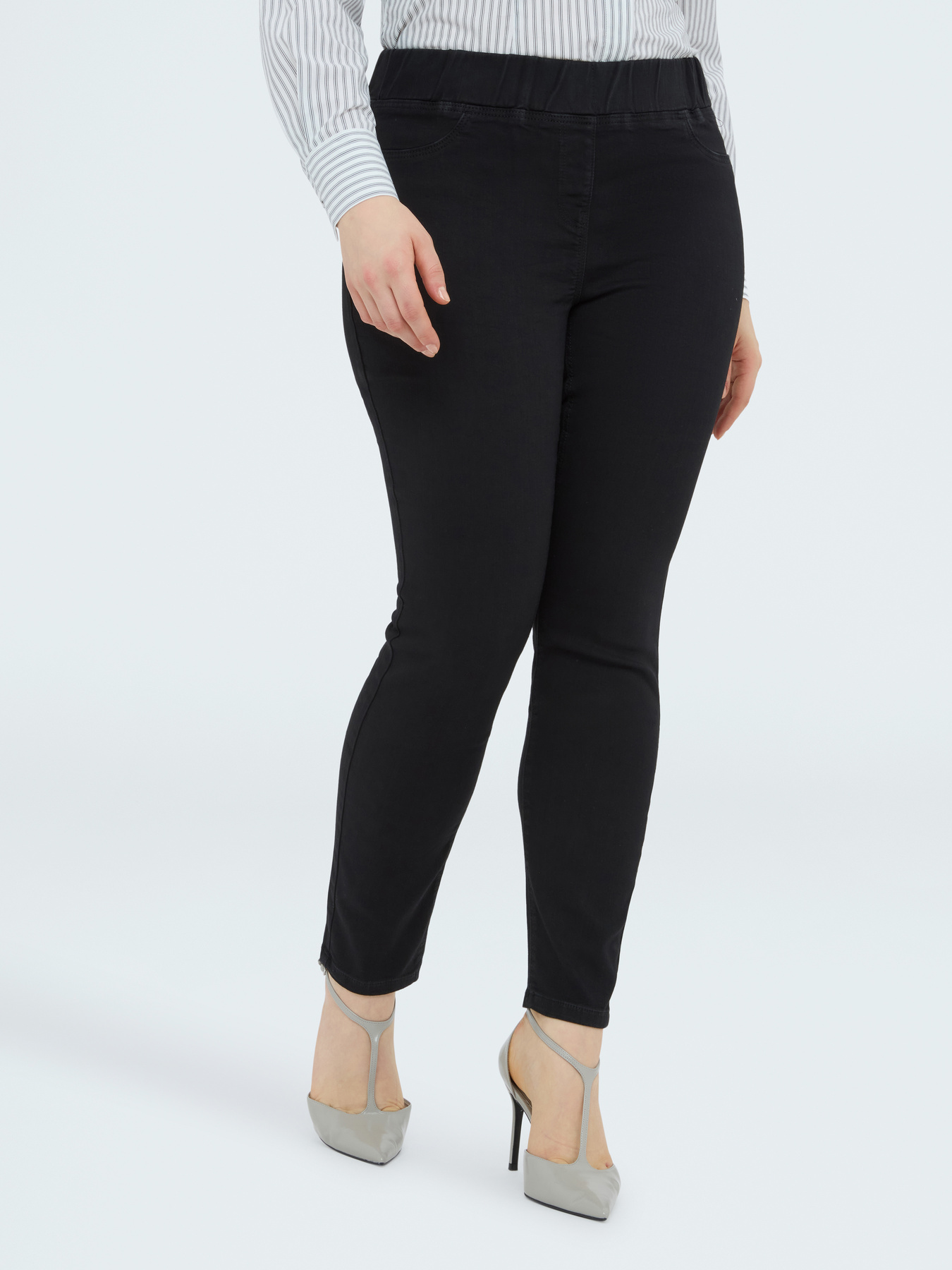 Jeggings tout noir avec taille &eacute;lastiqu&eacute;e image number 0
