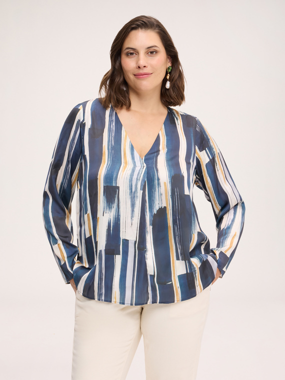 Printed satin blouse