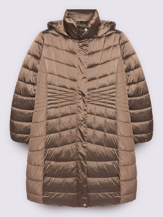 Piumino lungo bimaterico