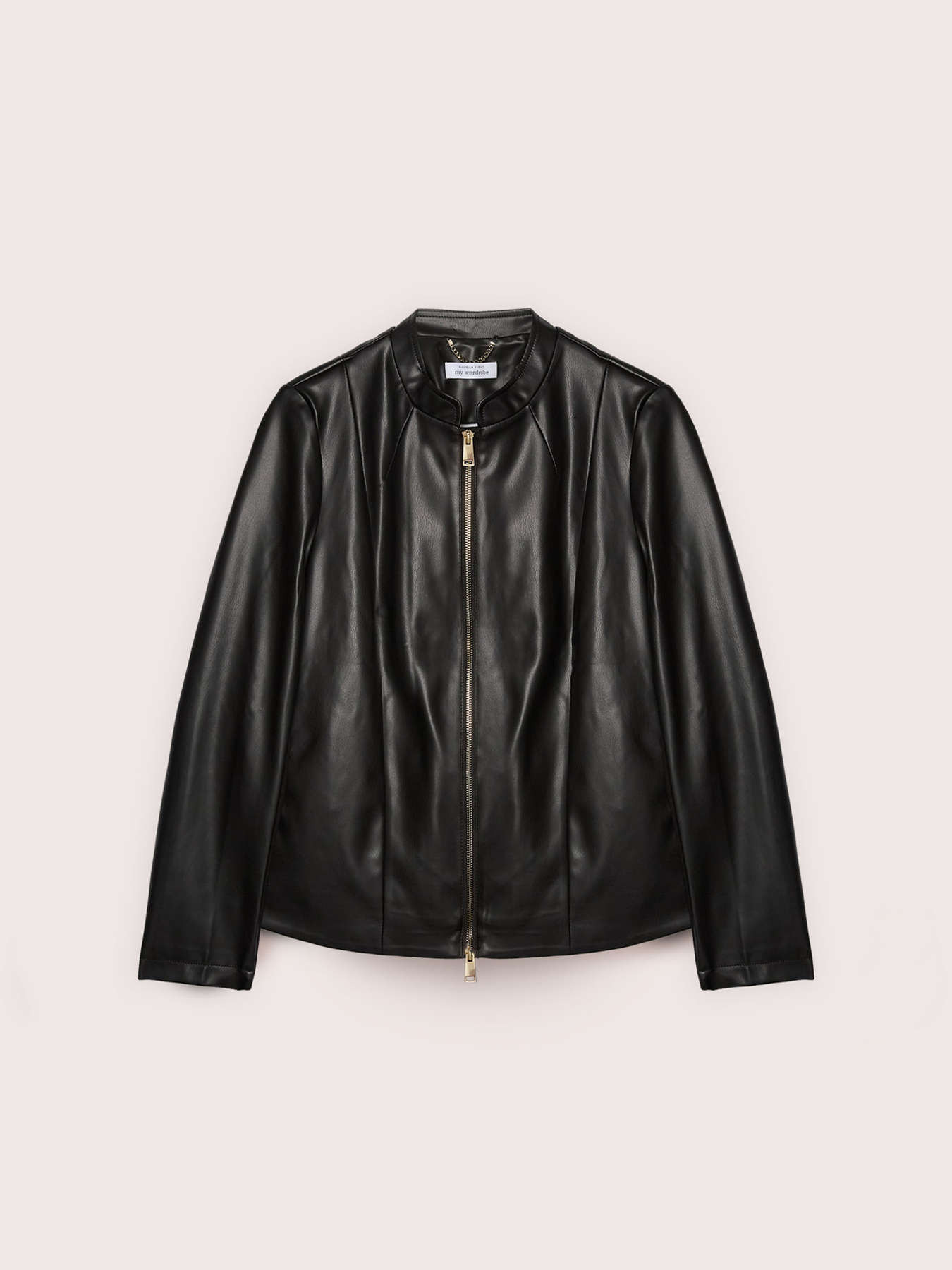 Veste biker avec col mao image number 4