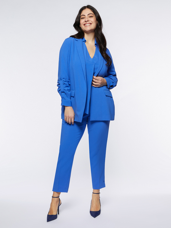 Fiorella Rubino - Blazer aperto davanti Donna, Bluette Taglia: 43 (52 IT)