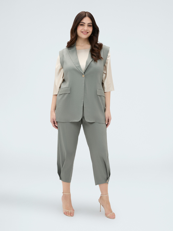 Tailored linen blend vest