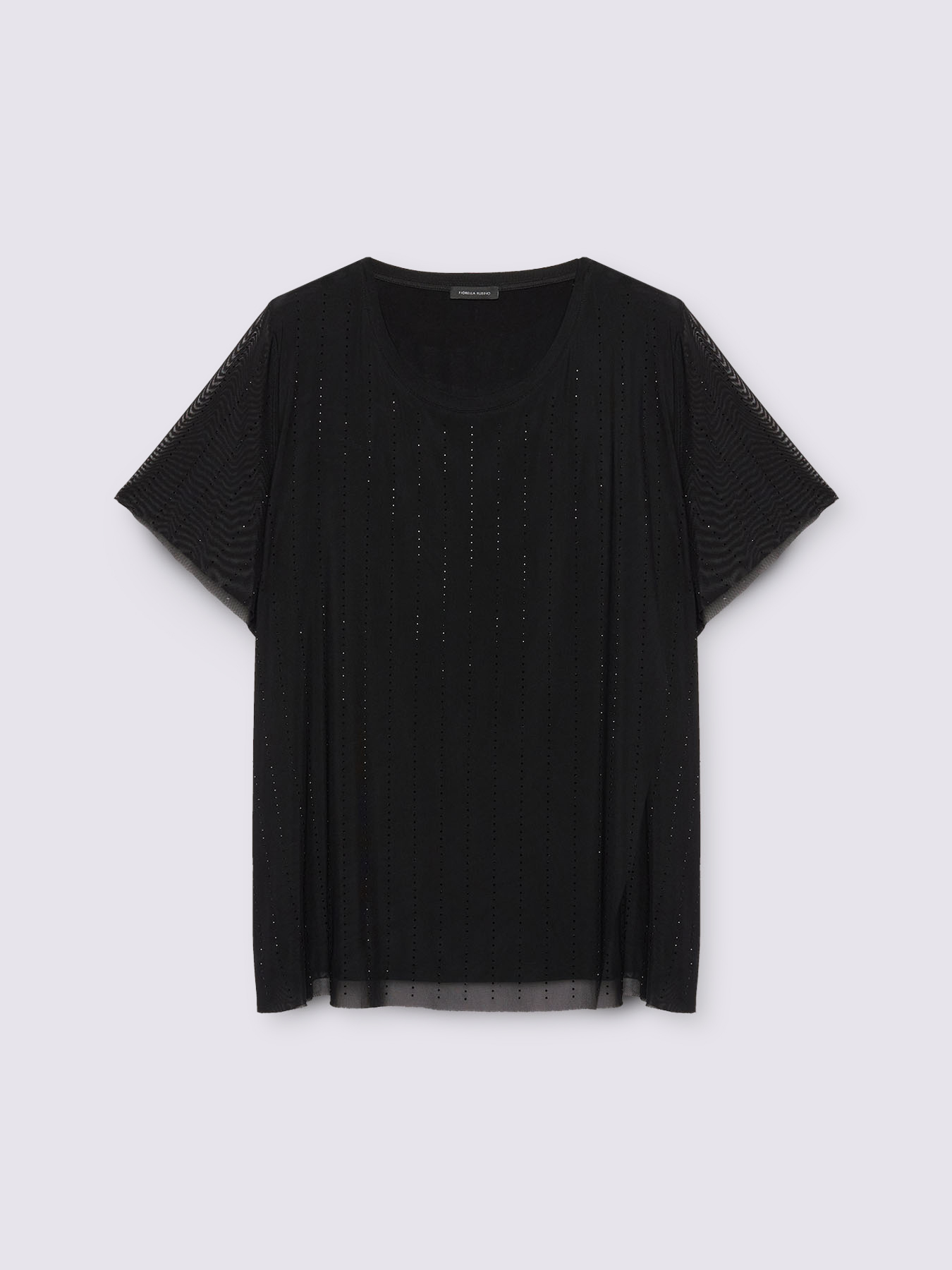 Jersey T-shirt with tulle and sequins image number 4