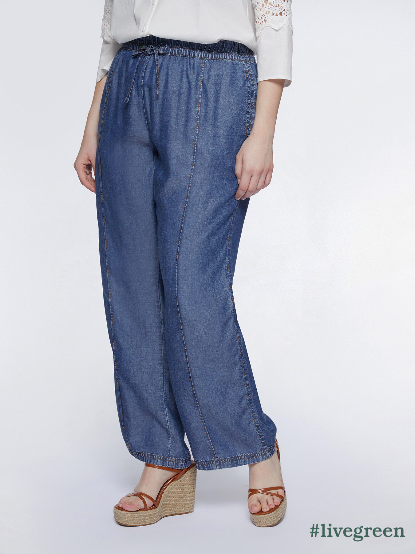 Wide TENCEL™ trousers image number 0