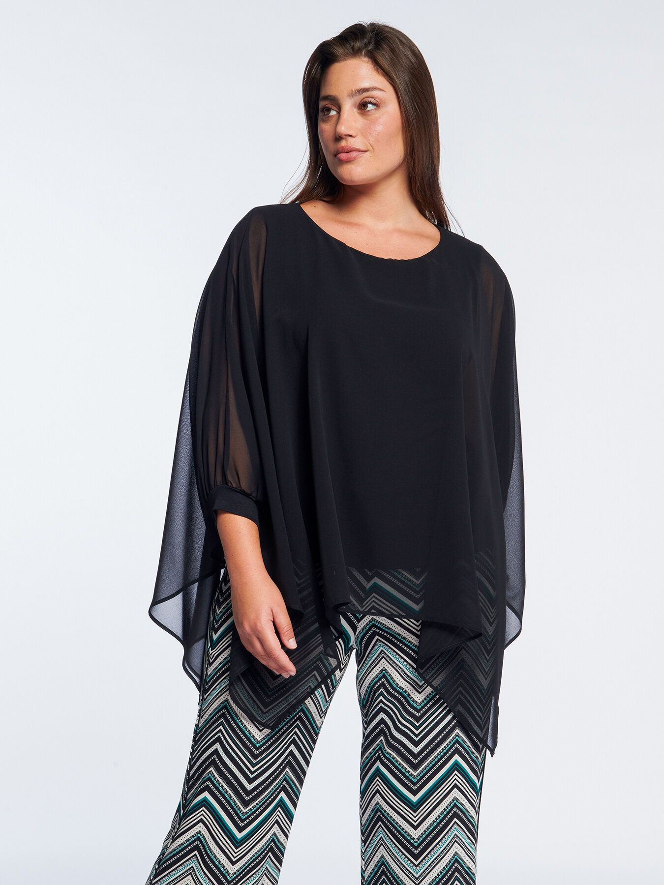 Blusa amplia en georgette image number 1