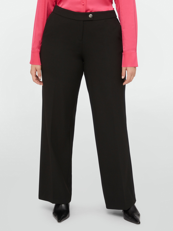 Fiorella Rubino - Pantaloni wide leg Donna, Nero Taglia: 45 (54 IT)