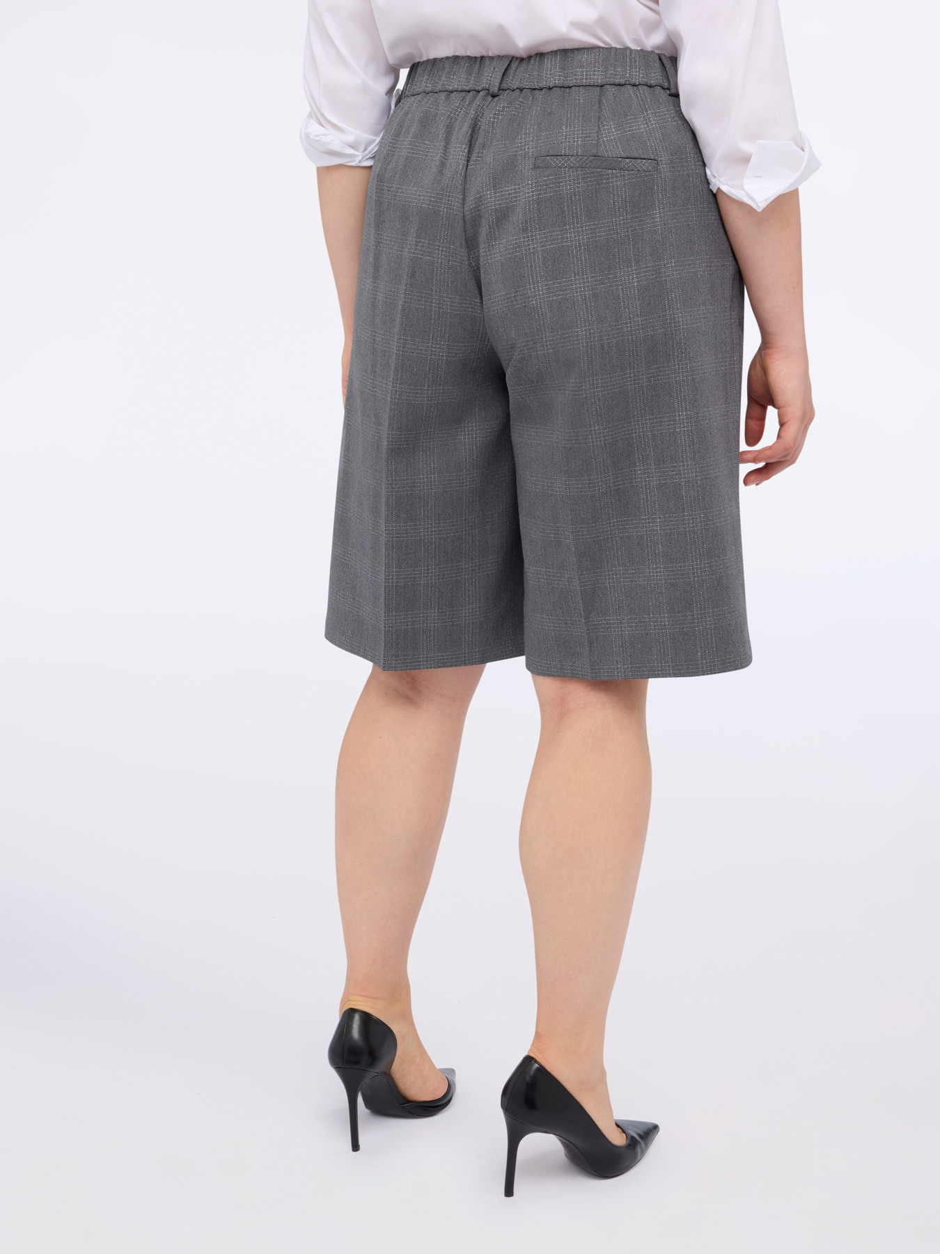 Bermuda shorts in Prince of Wales check with lurex thread image number 1