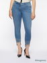 Skinny-Jeans mit strassbesetzten Fransen am unteren Saum image number 0