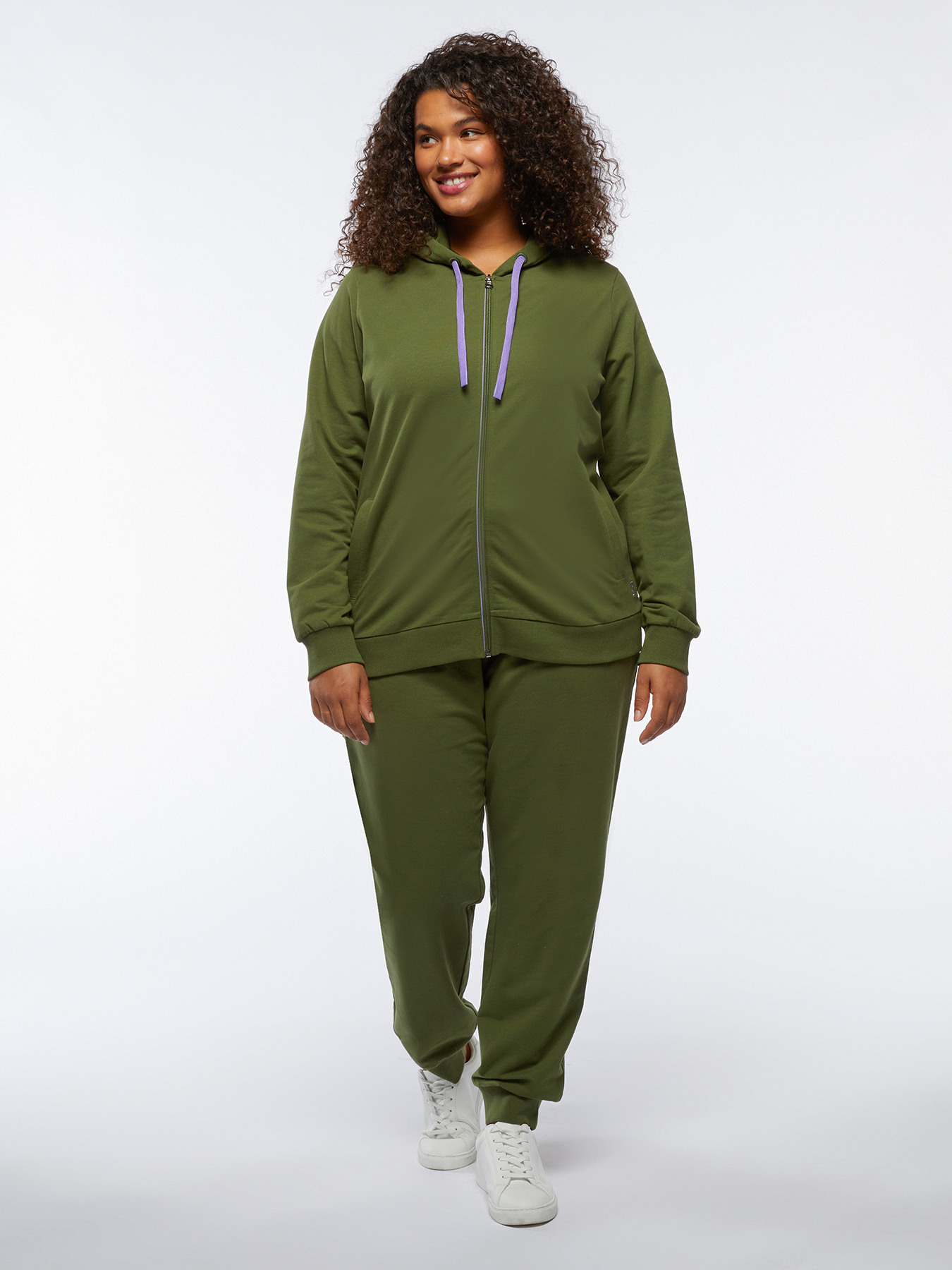 Felpa colorata con zip e cappuccio image number 2