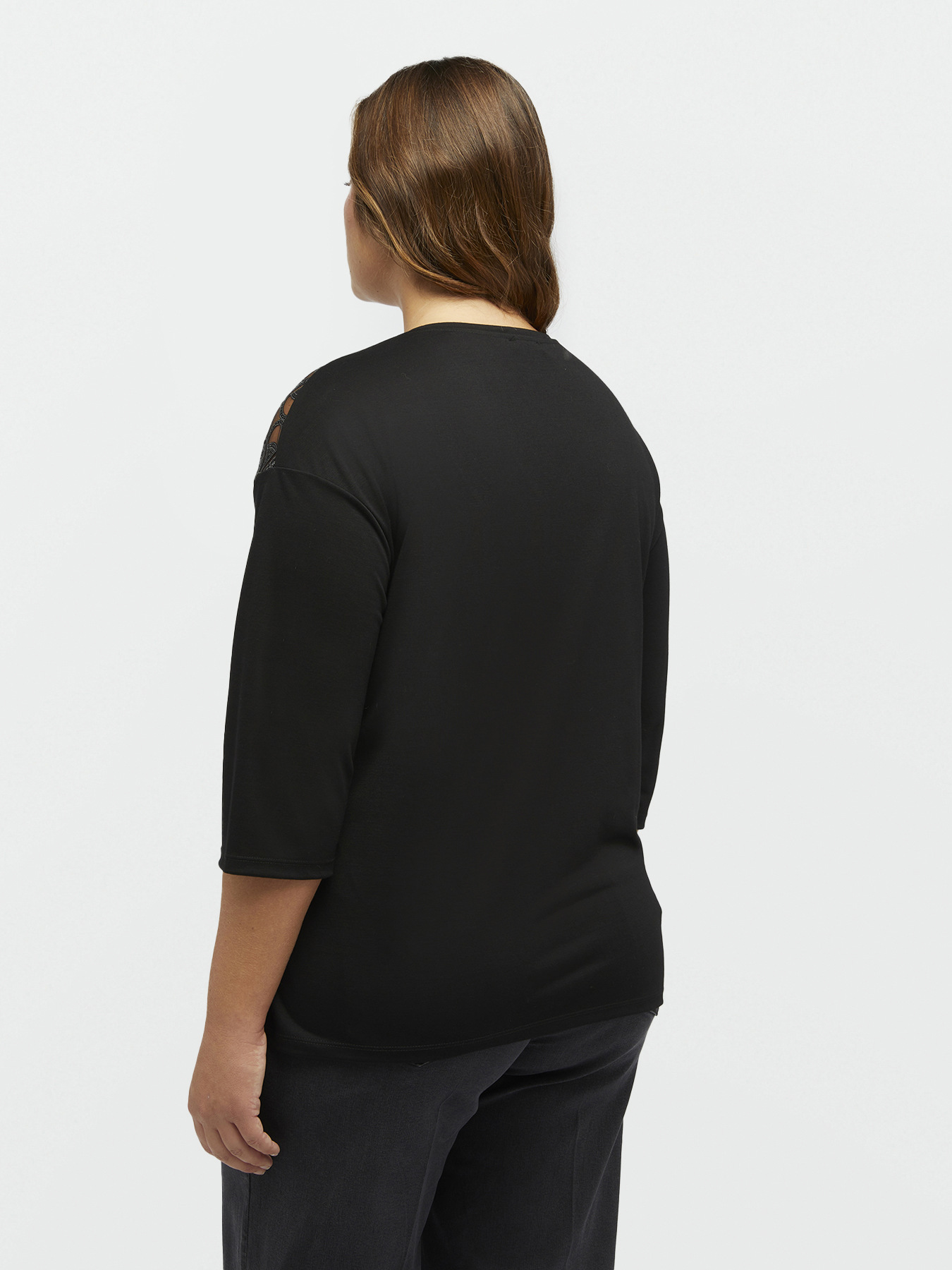 Devor&eacute; t-shirt with floral design image number 1