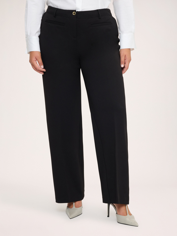 Wide Leg Hose aus Stretch-Gewebe