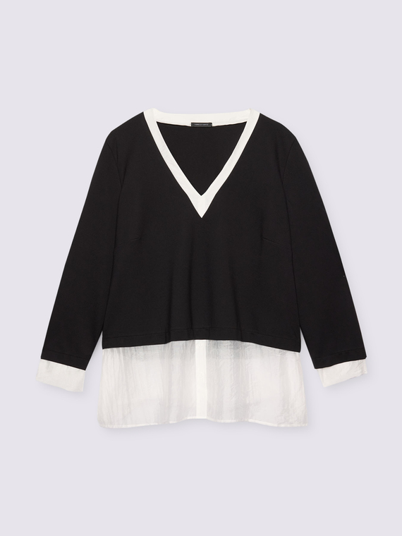 Camicia con felpa in jersey integrata