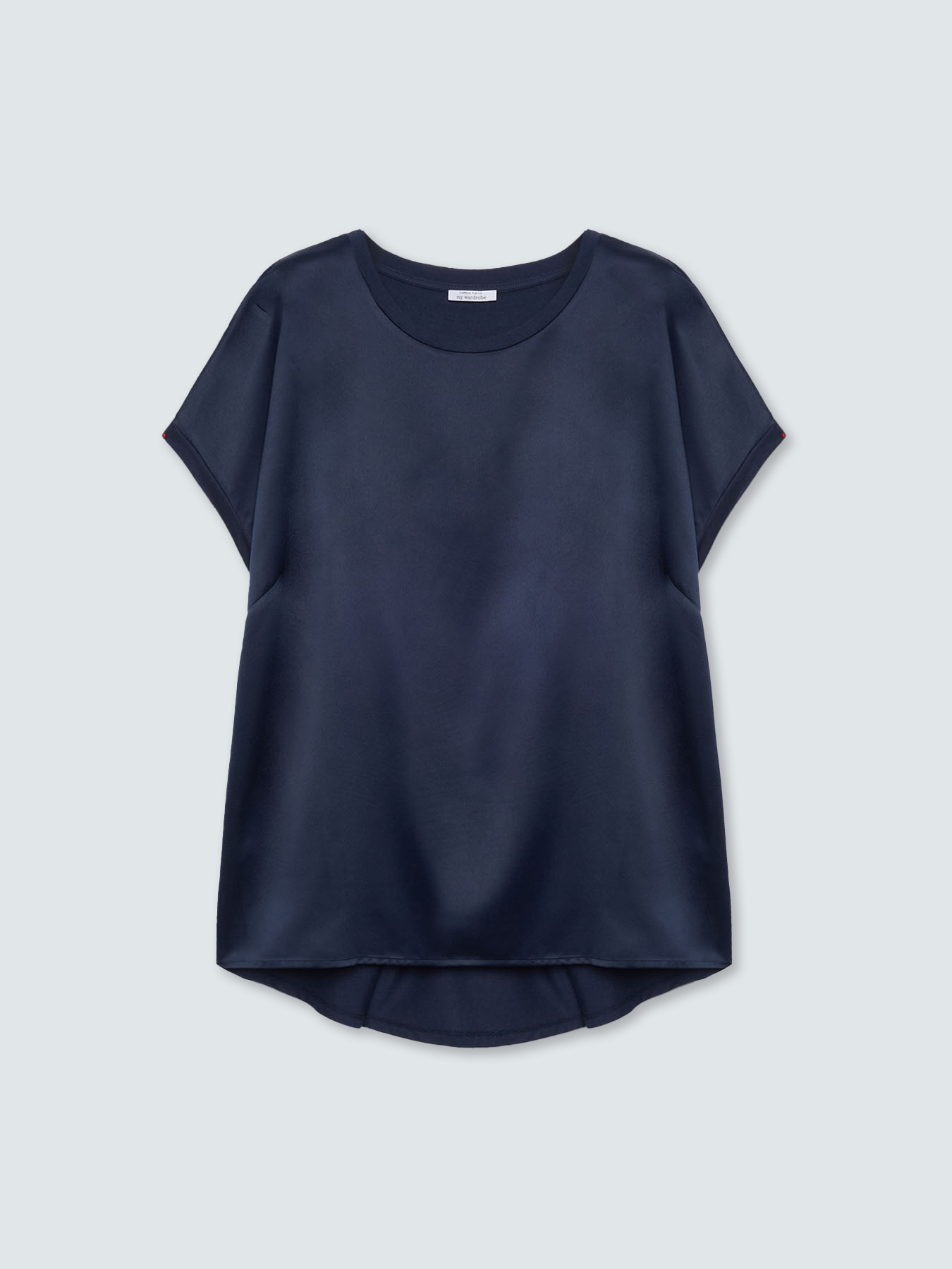 Two-material T-shirt with round neckline image number 0