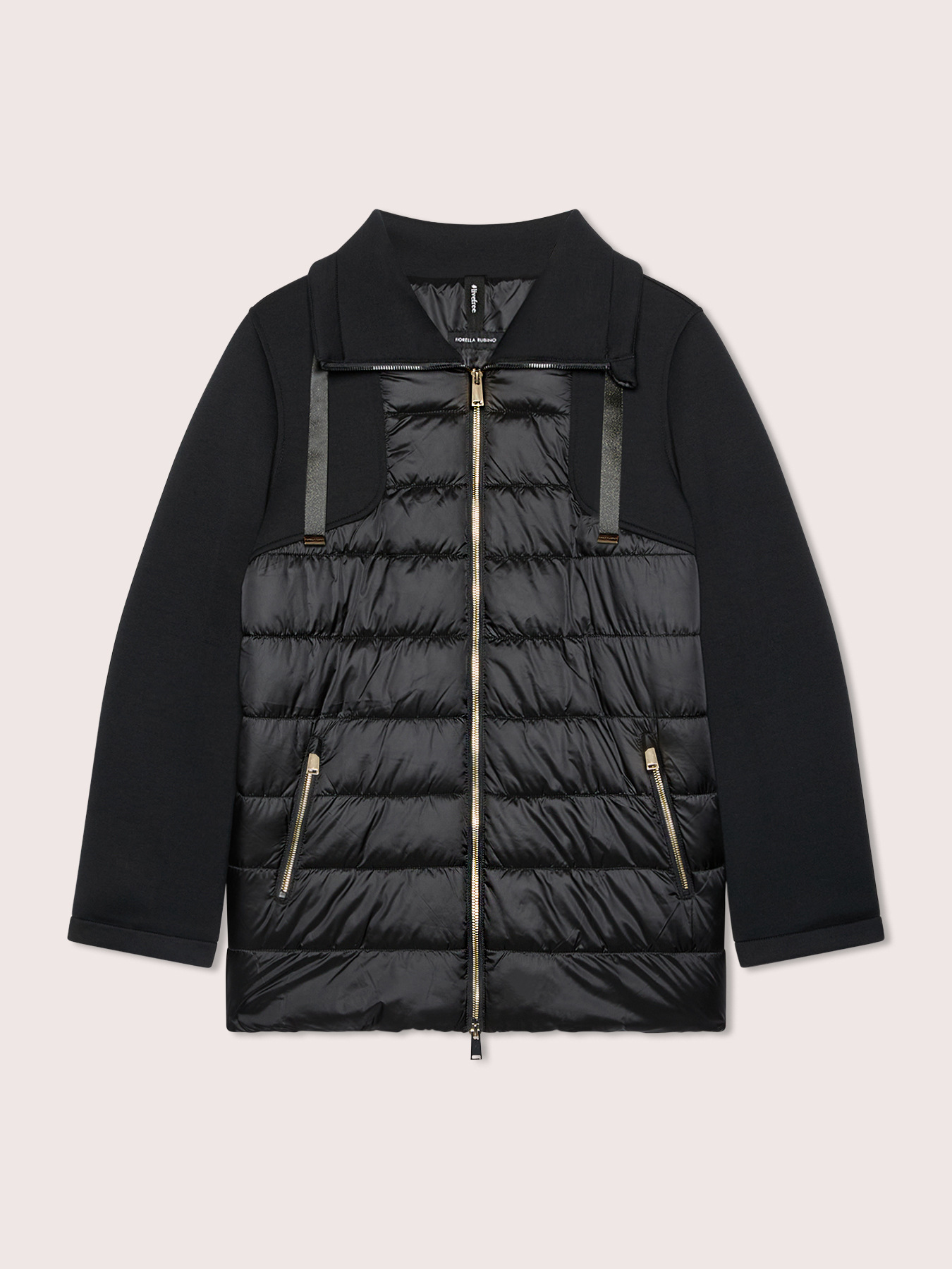 Two-material down jacket with high collar image number 4