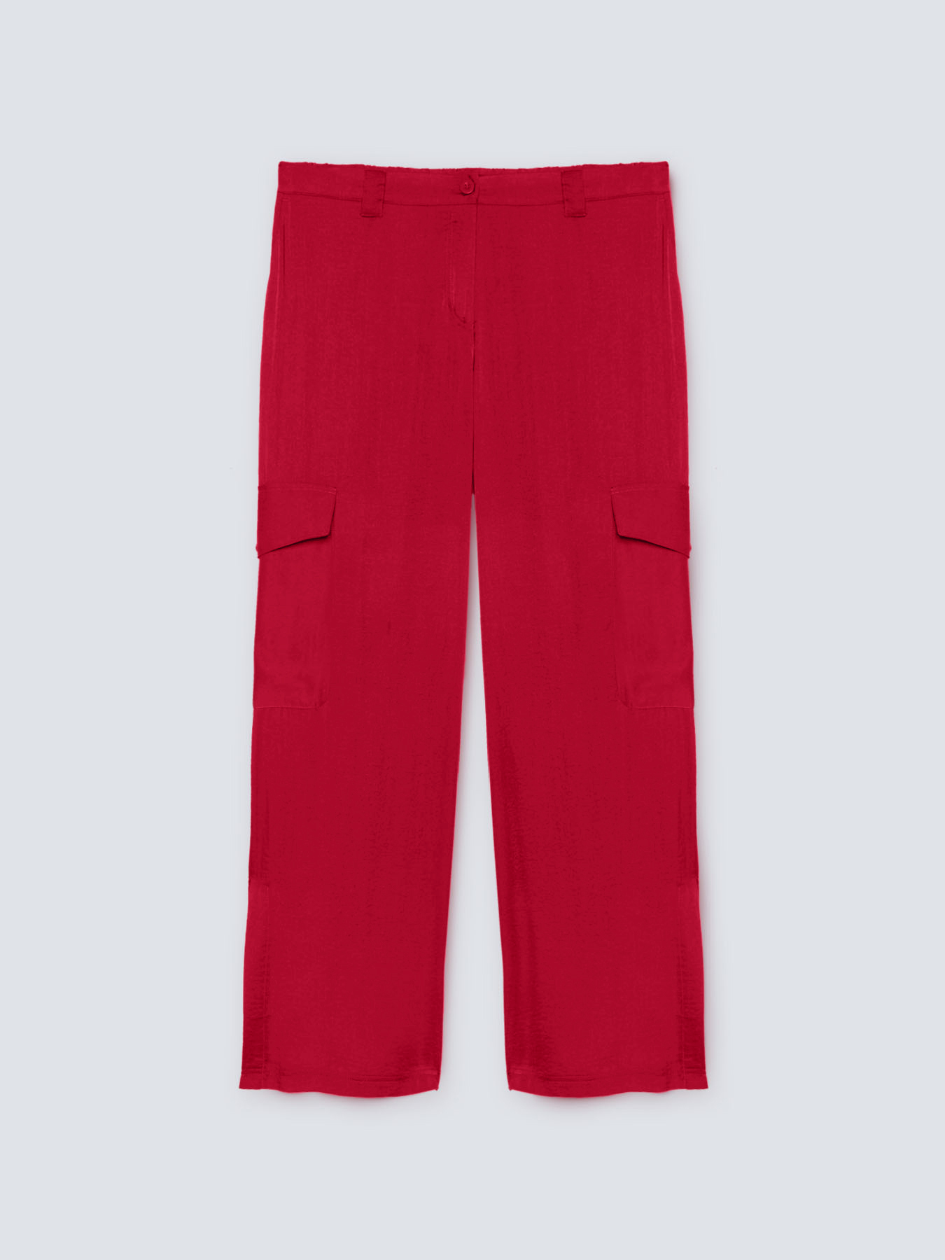 Pantaloni cargo in raso con tasche image number 3