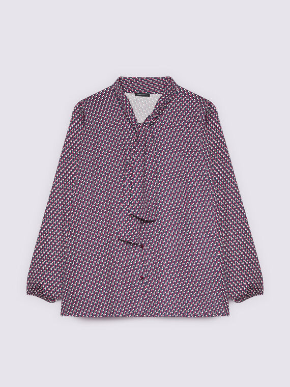 Camisa estampado geom&eacute;trico en muselina