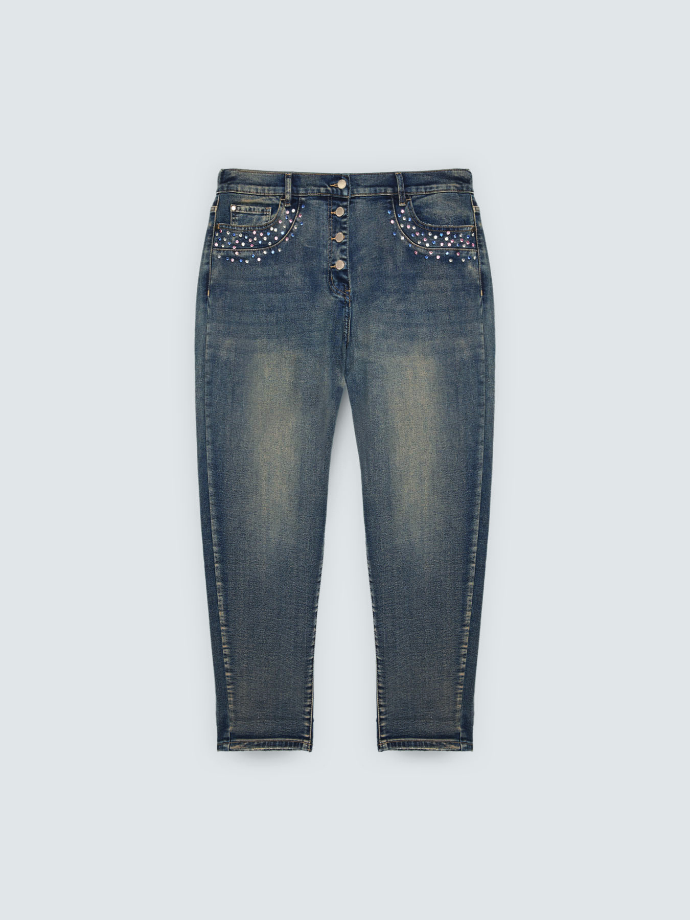 Barrel Jeans with colored light spots image number 4
