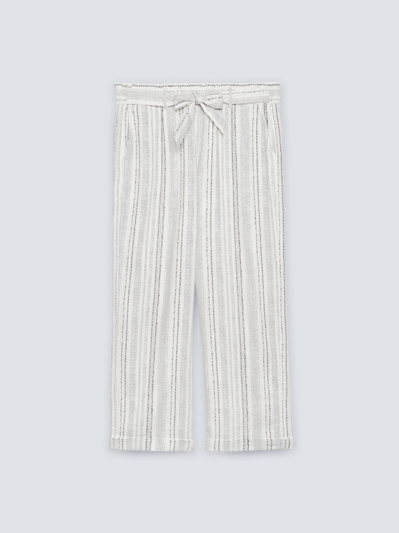 Pantalón de rayas con fajín en cintura