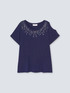 T-shirt with rhinestones and cut out details image number 4