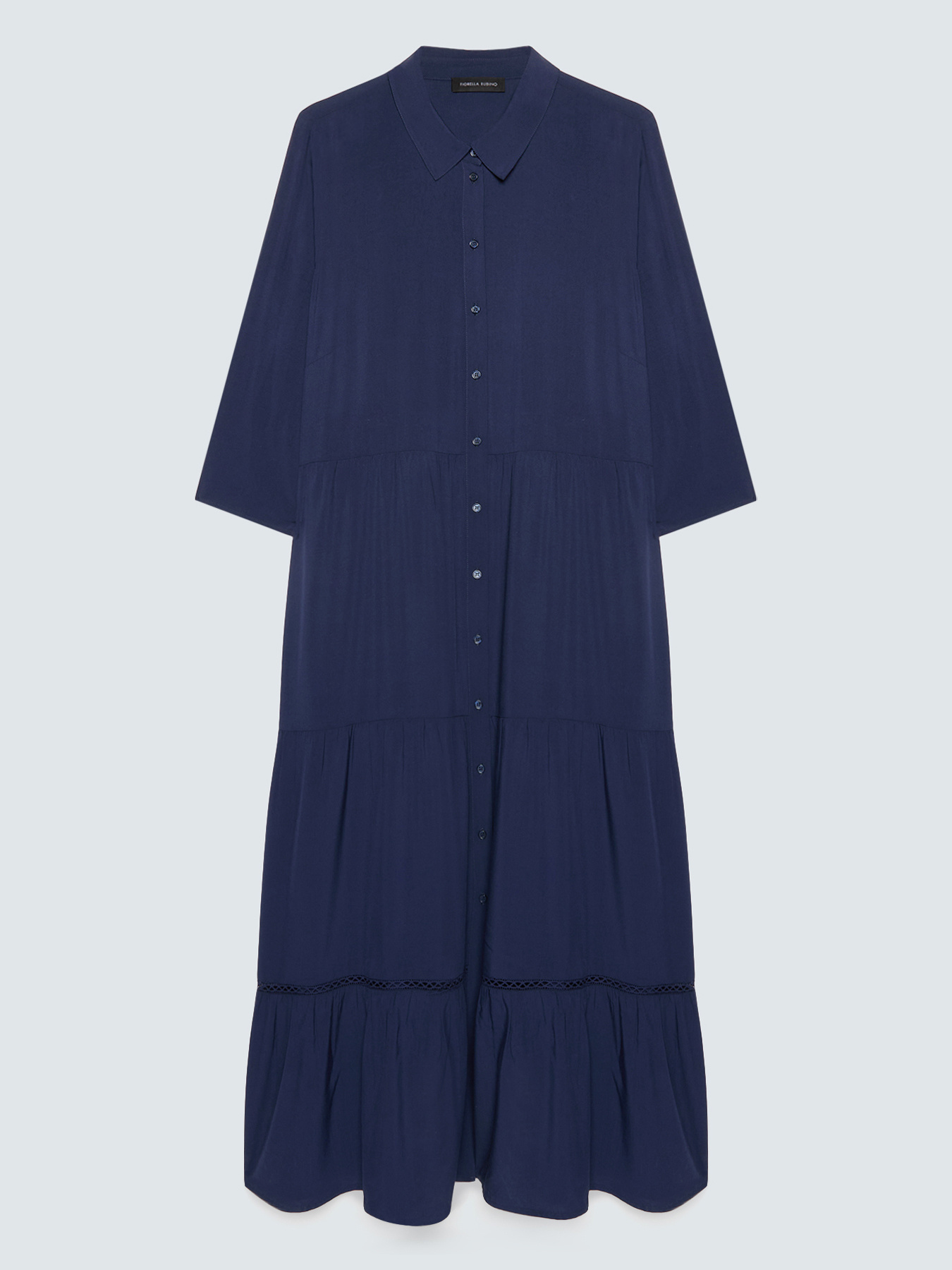 Long viscose shirt dress image number 4