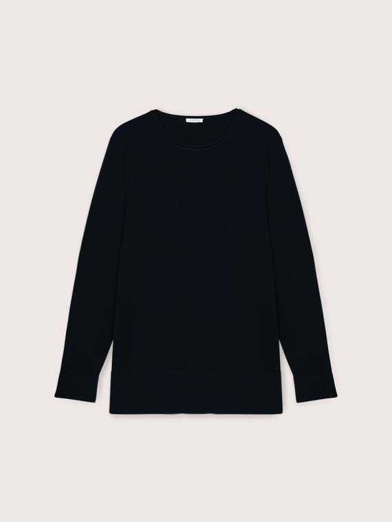 Rundhals-Pullover aus Viskose-Mischgewebe