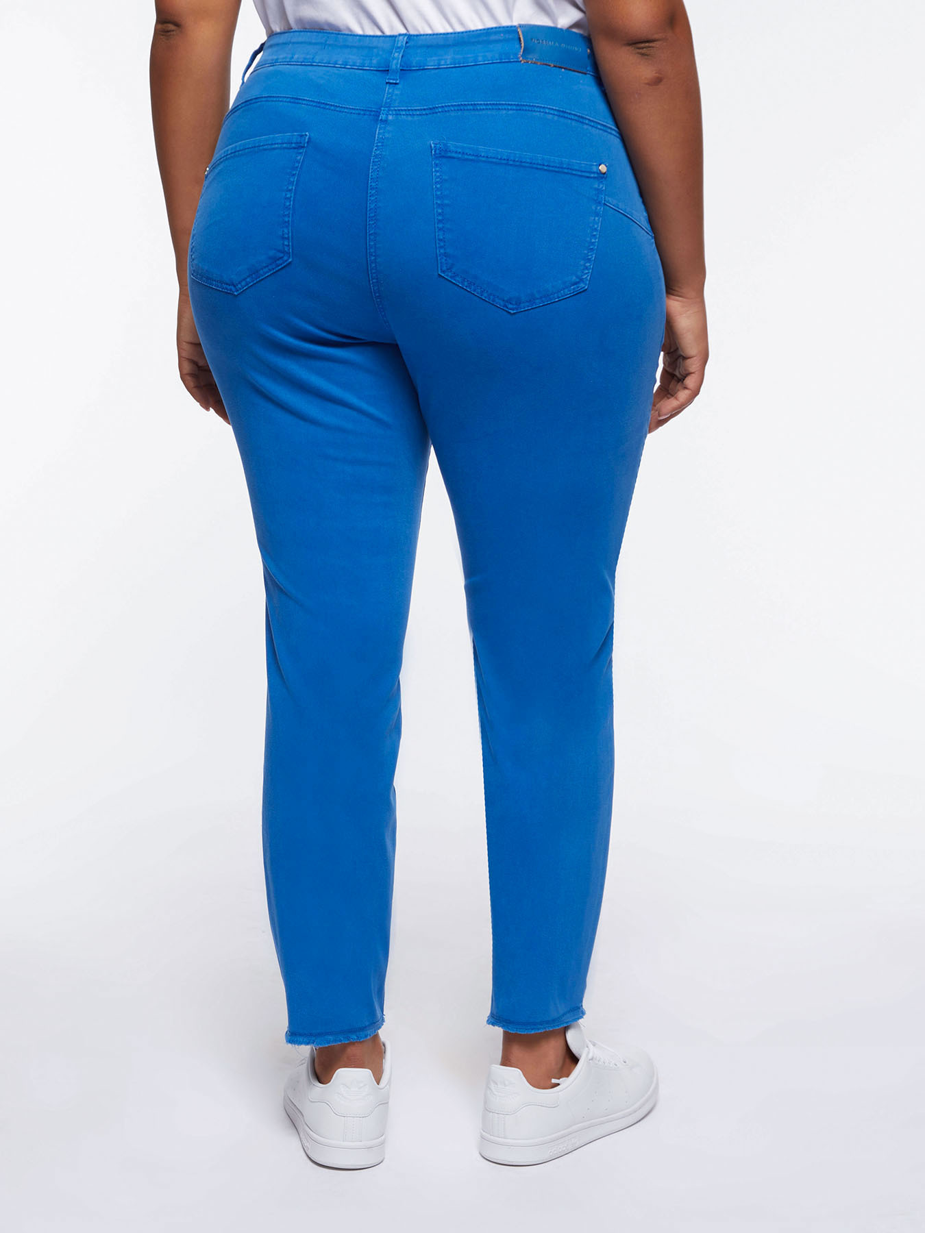 Denim colour skinny push-up trousers image number 1