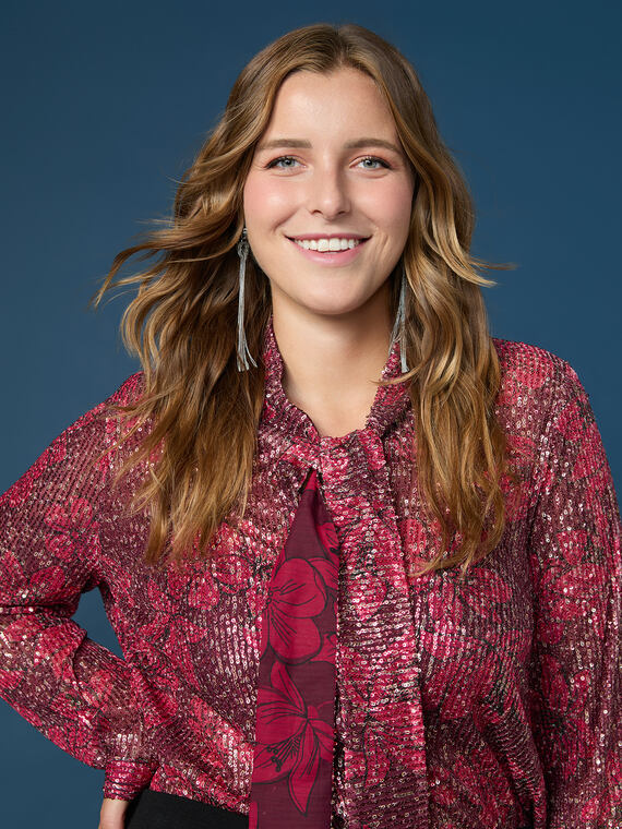 Tulle shirt with sequins