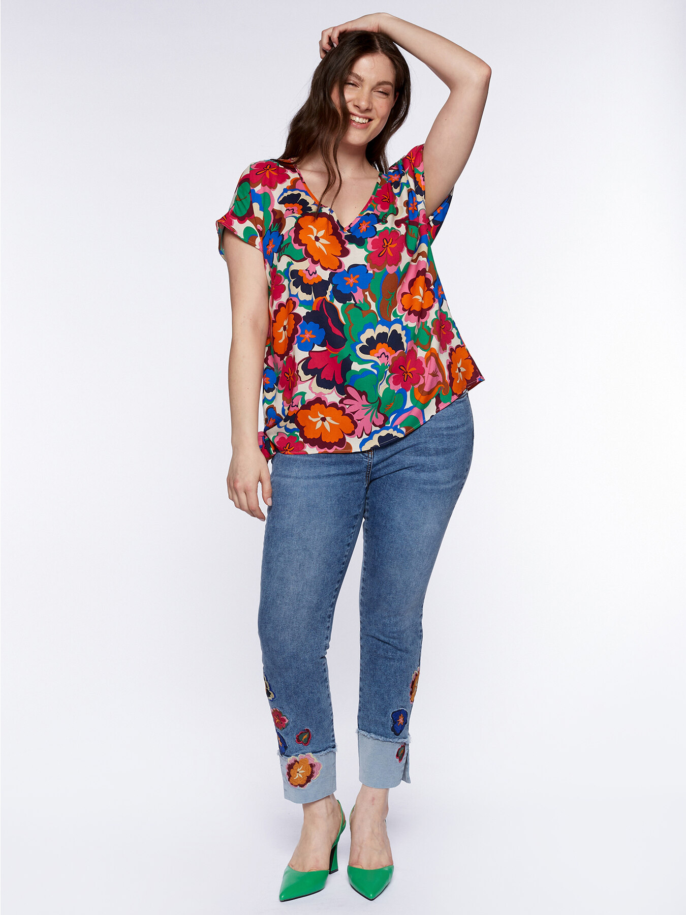 Bluse mit Pop-Blumendruck image number 3